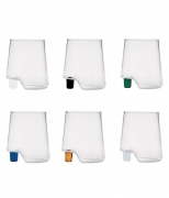 Zafferano Gamba De Vero Vetro Borosilicato Colori Assortiti set 6 pezzi